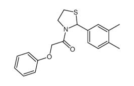 1-[2-(3,4-dimethylphenyl)-1,3-thiazolidin-3-yl]-2-phenoxyethanone结构式