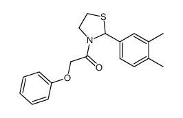 1-[2-(3,4-dimethylphenyl)-1,3-thiazolidin-3-yl]-2-phenoxyethanone Structure