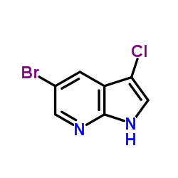 5-溴-3-氯-1H-吡咯并[2,3-b]吡啶结构式