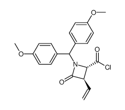 (2S,3R)-1-(bis(4-methoxyphenyl)methyl)-4-oxo-3-vinylazetidine-2-carbonyl chloride Structure