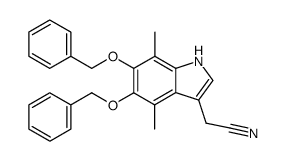 2-(5,6-bis(benzyloxy)-4,7-dimethyl-1H-indol-3-yl)acetonitrile结构式