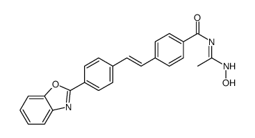 4-[2-[4-(benzoxazol-2-yl)phenyl]vinyl]-N-[1-(hydroxyamino)ethylidene]benzamide Structure