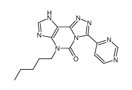 6-pentyl-3-pyrimidin-4-yl-6,9-dihydro-5H-[1,2,4]triazolo[3,4-i]purin-5-one结构式