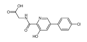 {[5-(4-Chlorophenyl)-3-hydroxypyridine-2-carbonyl]amino}-acetic acid Structure