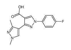 1-(4-Fluorophenyl)-1',3'-dimethyl-1H,1'H-3,4'-bipyrazole-4-carboxylic acid结构式
