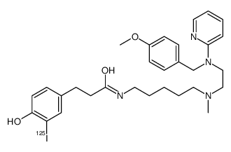 Benzenepropanamide, 4-hydroxy-3-(iodo-125I)-N-(5-((2-(((4-methoxypheny l)methyl)-2-pyridinylamino)ethyl)methylamino)pentyl)-结构式