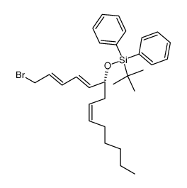 1-bromo-6(R)-((tert-butyldiphenylsilyl)oxy)-2(E),4(E),8(Z)-tetradecatriene结构式