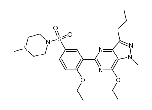 5-[2-ethoxy-5-(4-methylpiperazin-1-yl-sulphonyl)phenyl]-1-methyl-3-n-propyl-1-hydro-7-ethoxypyrazolo[4,3-d]pyrimidine Structure
