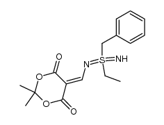 5-[[(Benzylethylimino-λ6-sulfanyliden)amino]methylen]-2,2-dimethyl-1,3-dioxan-4,6-dion Structure