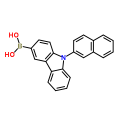 [9-(萘-2-基)-9H-咔唑-3-基]硼酸结构式