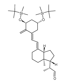 1(S),3(R)-bis[(tert-butyldimethylsilyl)oxy]-20(R)-formyl-9,10-secopregna-5(E),7(E),10(19)-triene Structure