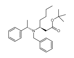 (S)-tert-butyl 3-(benzyl((S)-1-phenylethyl)amino)heptanoate结构式