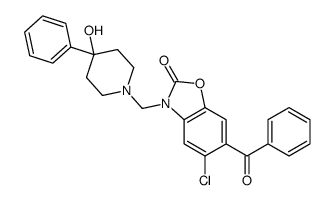 6-benzoyl-5-chloro-3-[(4-hydroxy-4-phenylpiperidin-1-yl)methyl]-1,3-benzoxazol-2-one结构式