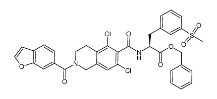 Benzyl (S)-2-(2-(Benzofuran-6-Carbonyl)-5,7-Dichloro-1,2,3,4-Tetrahydroisoquinoline-6-Carboxamido)-3-(3-(Methylsulfonyl)Phenyl)Propanoate Structure