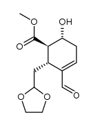 (1R,2R,6R)-methyl 2-((1,3-dioxolan-2-yl)methyl)-3-formyl-6-hydroxycyclohex-3-enecarboxylate结构式