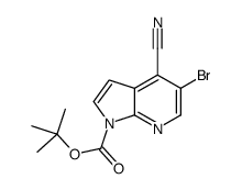 2-Methyl-2-propanyl 5-bromo-4-cyano-1H-pyrrolo[2,3-b]pyridine-1-c arboxylate结构式