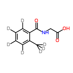 N-{[2-(2H3)Methyl(2H4)phenyl]carbonyl}glycine结构式