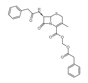 (7R)-(2-phenylacetoxy)methyl 3-methyl-8-oxo-7-(2-phenylacetamido)-5-thia-1-azabicyclo[4.2.0]oct-2-ene-2-carboxylate Structure