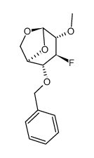 .beta.-D-Glucopyranose, 1,6-anhydro-3-deoxy-3-fluoro-2-O-methyl-4-O-(phenylmethyl)-结构式