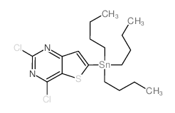 2,4-Dichloro-6-tributylstannylthieno[3,2-d]pyrimidine结构式