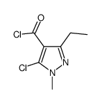 1H-Pyrazole-4-carbonyl chloride, 5-chloro-3-ethyl-1-methyl- (9CI)结构式