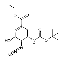 (3R,4R,5S)-ethyl-4-azido-5-(tert-butoxycarbonylamino)-3-hydroxycyclohex-1-enecarboxylate结构式
