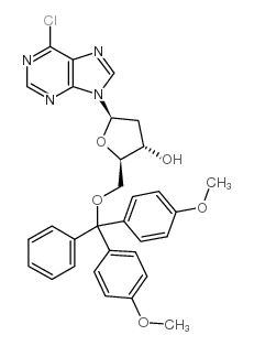 6-chloro-5'-o-(dimethoxytrityl)purine-2'-deoxyriboside structure