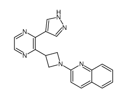 2-(3-(3-(1H-pyrazol-4-yl)pyrazin-2-yl)azetidin-1-yl)quinoline结构式