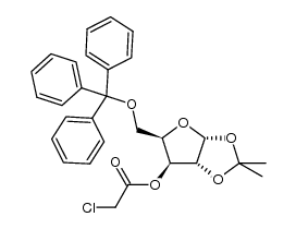 3-O-chloroacetyl-1,2-O-isopropylidene-5-O-trityl-α-D-xylofuranose Structure