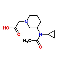 {3-[Acetyl(cyclopropyl)amino]-1-piperidinyl}acetic acid结构式