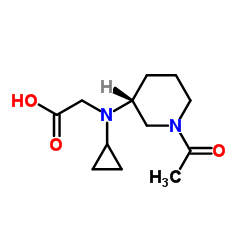 N-[(3R)-1-Acetyl-3-piperidinyl]-N-cyclopropylglycine结构式