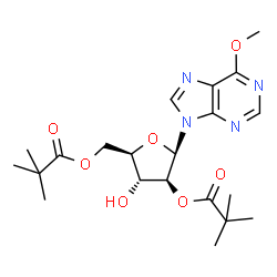 6-Methoxy-9-[2-O,5-O-bis(2,2-dimethyl-1-oxopropyl)-β-D-arabinofuranosyl]-9H-purine structure
