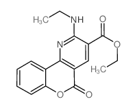 5H-[1]Benzopyrano[4,3-b]pyridine-3-carboxylic acid, 2-(ethylamino)-5-oxo-, ethyl ester (en)结构式