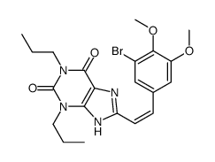 8-[(E)-2-(3-bromo-4,5-dimethoxyphenyl)ethenyl]-1,3-dipropyl-7H-purine-2,6-dione Structure