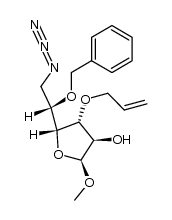 methyl 3-O-allyl-6-azido-5-O-benzyl-6-deoxy-α-L-idofuranoside结构式