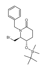 (5S,6R)-1-Benzyl-5-[(tert-butyldimethylsilyl)oxy]-6-(bromomethyl)-2-piperidinone结构式