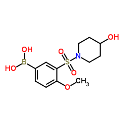 (3-((4-羟基哌啶-1-基)磺酰)-4-甲氧苯基)硼酸结构式