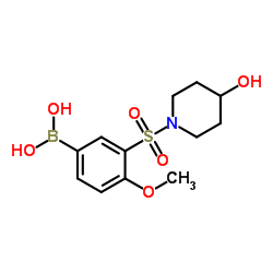 (3-((4-hydroxypiperidin-1-yl)sulfonyl)-4-Methoxyphenyl)boronic acid Structure