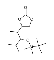 (S)-4-((2S,3R)-3-((tert-butyldimethylsilyl)oxy)-4-methylpentan-2-yl)-1,3-dioxolan-2-one结构式