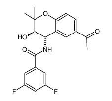 N-[(3R,4S)-6-acetyl-3-hydroxy-2,2-dimethyl-3,4-dihydro-2H-1-benzopyran-4-yl]-3,5-difluorobenzamide结构式