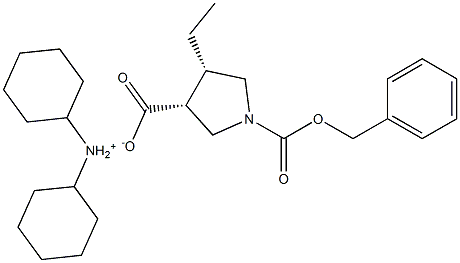 (3R,4S)-1-((benzyloxy)carbonyl)-4-ethylpyrrolidine-3-carboxylic acid Dicyclohexylamine Salt结构式