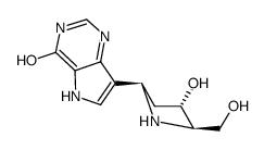 4H-Pyrrolo3,2-dpyrimidin-4-one, 1,5-dihydro-7-(2R,4S,5R)-4-hydroxy-5-(hydroxymethyl)-2-pyrrolidinyl- Structure