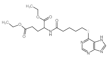 L-Glutamic acid,N-[1-oxo-5-(1H-purin-6-ylthio)pentyl]-, diethyl ester (9CI) structure