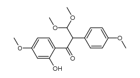 1-(2-hydroxy-4-methoxyphenyl)-3,3-dimethoxy-2-(4-methoxyphenyl)propan-1-one结构式