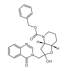 benzyl (3aS,7aS)-2-hydroxy-2-[(4-oxo-3(4H)-quinazolinyl)methyl]hexahydrofuro[3,2-b]pyridine-4(2H)-carboxylate Structure