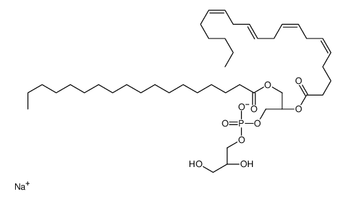 sodium,2,3-dihydroxypropyl [(2R)-2-[(5Z,8Z,11Z,14Z)-icosa-5,8,11,14-tetraenoyl]oxy-3-octadecanoyloxypropyl] phosphate结构式