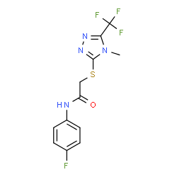 N-(4-FLUOROPHENYL)-2-([4-METHYL-5-(TRIFLUOROMETHYL)-4H-1,2,4-TRIAZOL-3-YL]SULFANYL)ACETAMIDE结构式
