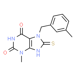 8-mercapto-3-methyl-7-(3-methylbenzyl)-3,7-dihydro-1H-purine-2,6-dione Structure