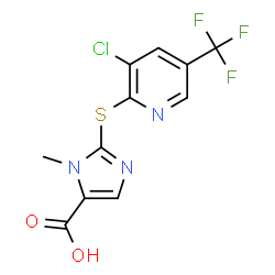 2-([3-CHLORO-5-(TRIFLUOROMETHYL)-2-PYRIDINYL]SULFANYL)-1-METHYL-1H-IMIDAZOLE-5-CARBOXYLIC ACID结构式