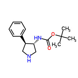 tert-Butyl(3S,4R)-4-phenylpyrrolidin-3-ylcarbamate Structure